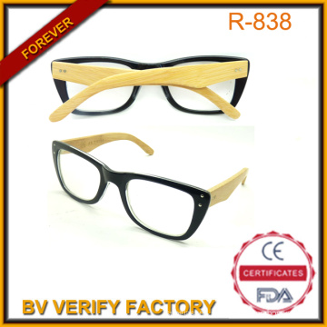 Leitura de fábrica China Eyewear óculos R131 com braços de bambu